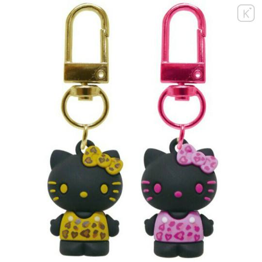 Japan Sanrio Figure Charm Keychain Set - Hello Kitty : Leopard Black - 1