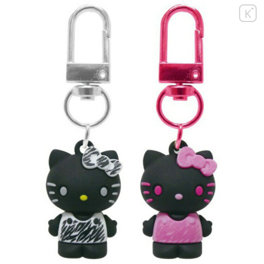 Japan Sanrio Figure Charm Keychain Set - Hello Kitty : Zebra Black - 1