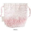 Japan San-x Satin Drawstring Bag - Sugarcocomuu : Frill Ribbon Pink - 2