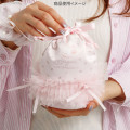 Japan San-x Satin Drawstring Bag - Sugarcocomuu : Frill Ribbon Pink - 3