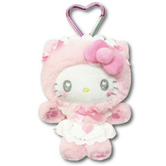 Japan Sanrio Mascot Holder Mini Plush Pouch - Hello Kitty : Nekoneko Maid Pink