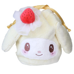 Japan Sanrio Plush Drawstring Bag - My Melody : Sweet Cakes Collection Strawberry