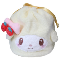 Japan Sanrio Plush Drawstring Bag - My Sweet Piano : Sweet Cakes Collection Strawberry