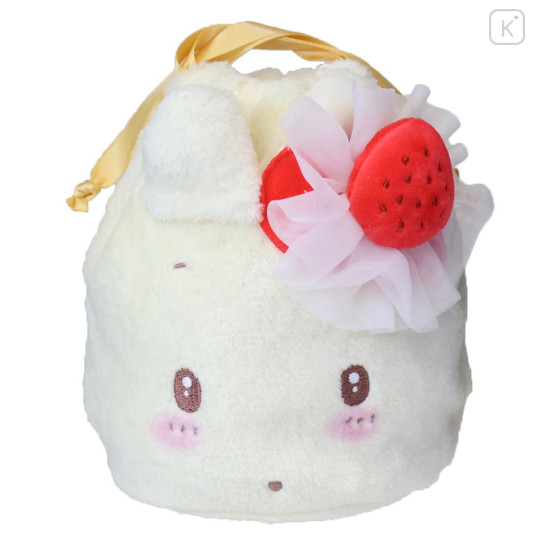 Japan Sanrio Plush Drawstring Bag - Marroncream : Sweet Cakes Collection Strawberry - 1