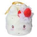 Japan Sanrio Plush Drawstring Bag - Marroncream : Sweet Cakes Collection Strawberry - 1