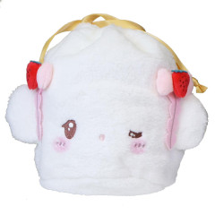 Japan Sanrio Plush Drawstring Bag - Cogimyun : Sweet Cakes Collection Strawberry