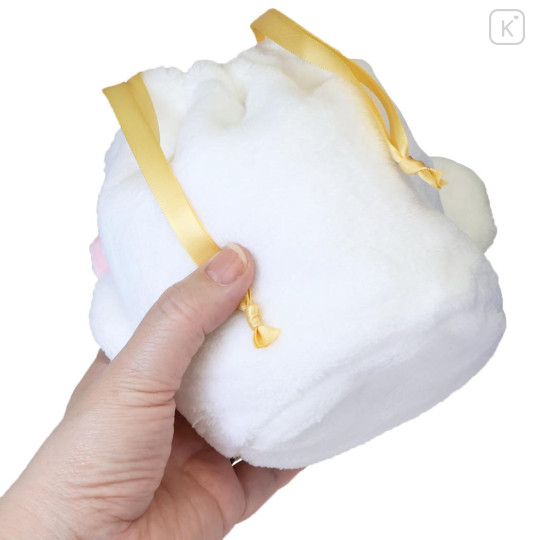 Japan Sanrio Plush Drawstring Bag - Cogimyun : Sweet Cakes Collection Strawberry - 2