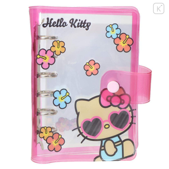 Japan Sanrio 6 Hole Sticker Binder - Hello Kitty : Clear Tan Sunglasses - 1