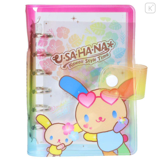Japan Sanrio 6 Hole Sticker Binder - Usahana : Clear Tan Kawaii Style Time - 1