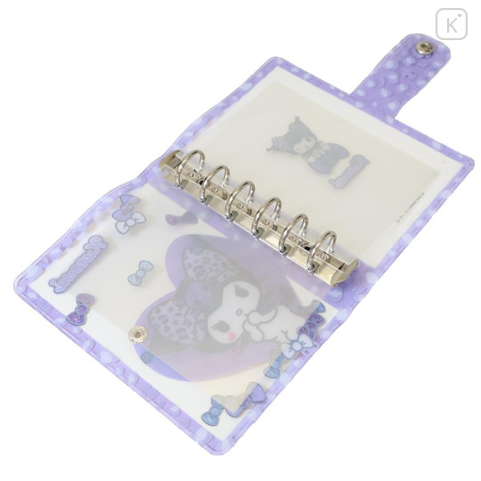 Japan Sanrio 6 Hole Sticker Binder - Kuromi : Gal Art Big Ribbon Leopard - 3