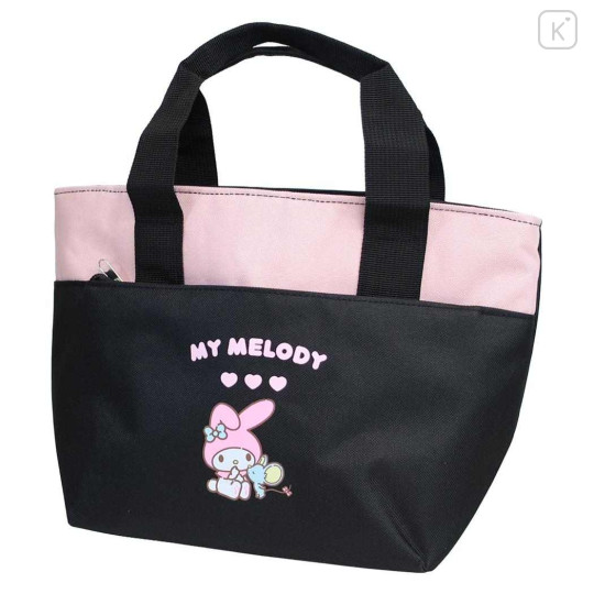 Japan Sanrio Insulated Lunch Bag - My Melody : Black Pink - 1