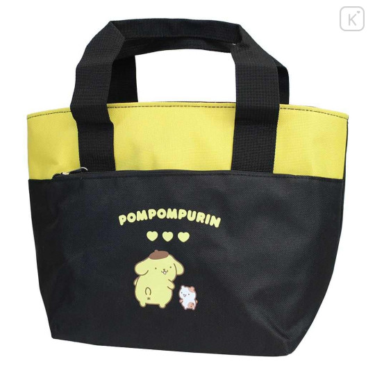 Japan Sanrio Insulated Lunch Bag - Pompompurin : Black Yellow - 1