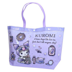 Japan Sanrio Waterproof Vinyl Beach Bag & Pool Tote - Kuromi : Purple Queen
