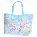 Japan Sanrio Waterproof Vinyl Beach Bag & Pool Tote - Cinnamoroll : Sky Party Blue - 1