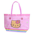 Japan Sanrio Waterproof Vinyl Beach Bag & Pool Tote - Hello Kitty : Tan Pink - 1