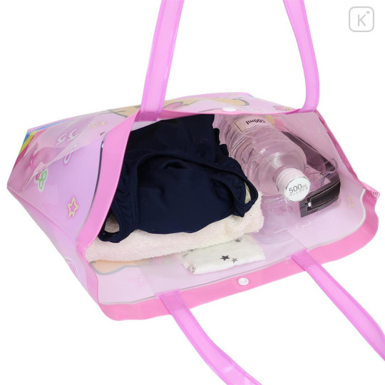Japan Sanrio Waterproof Vinyl Beach Bag & Pool Tote - Hello Kitty : Tan Pink - 3