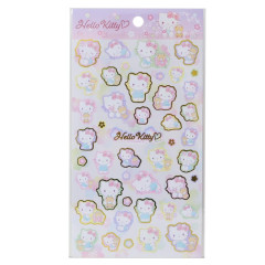 Japan Sanrio Gold Accent Sticker - Hello Kitty & Tiny Chum : Flower Blossom
