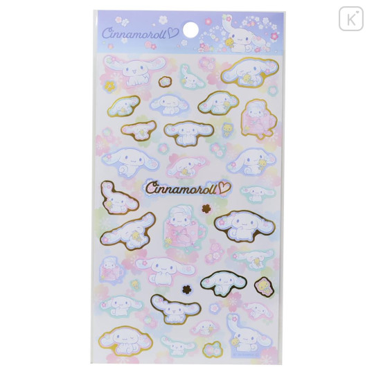 Japan Sanrio Gold Accent Sticker - Cinnamoroll : Flower Blossom - 1