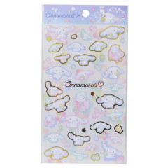 Japan Sanrio Gold Accent Sticker - Cinnamoroll : Flower Blossom