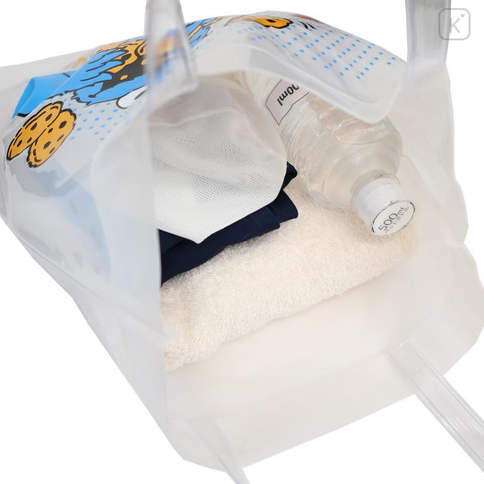 Japan Sesame Street Waterproof Vinyl Beach Bag & Pool Tote - Elmo & Cookie Monster White - 3