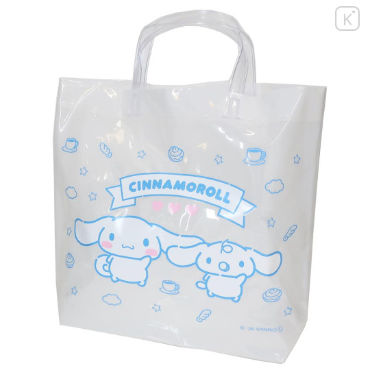 Japan Sanrio Waterproof Vinyl Beach Bag & Pool Tote - Cinnamoroll : & Milk White - 1