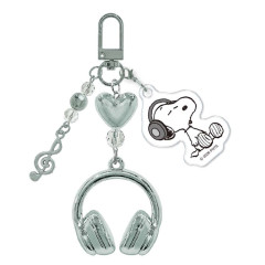 Japan Peanuts Triple Charm Keychain - Snoopy : Headphone Music Notes
