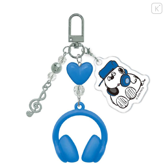Japan Peanuts Triple Charm Keychain - Olaf : Headphone Music Notes - 1