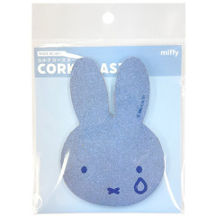 Japan Miffy Cork Coaster - Miffy : Colorful Face Blue Cry