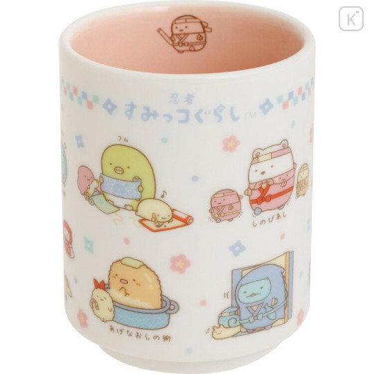 Japan San-x Japanese Tea Cup - Sumikko Gurashi : Ninja Training Pink - 1