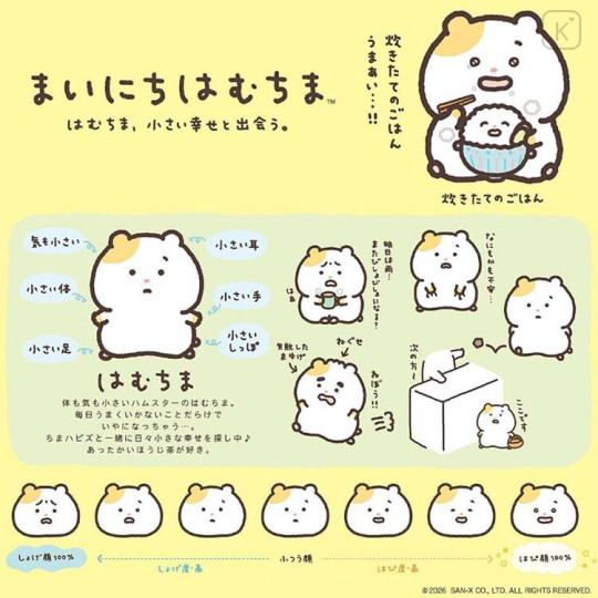 Japan San-x Embroidered Tag Keychain - Mainichi Hamuchima : Freshly Cooked Rice - 4