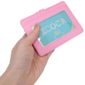 Japan Sanrio Pass Case Card Holder & Reel - Hello Kitty : Face Pink - 2