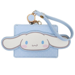Japan Sanrio Pass Case Card Holder & Reel - Cinnamoroll : Face Blue