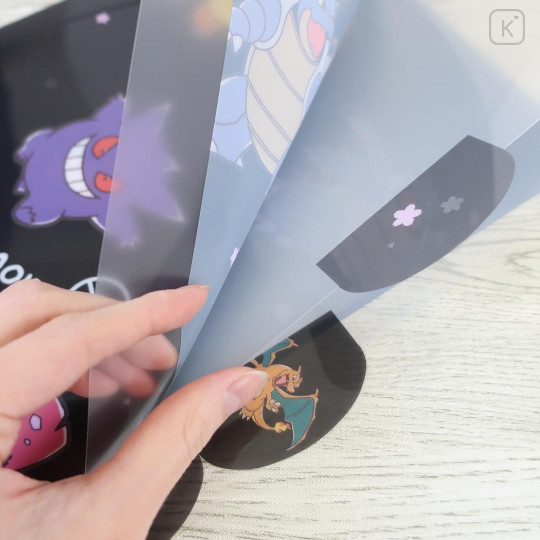Japan Pokemon 5 Pockets A4 Index File Holder - Charizard & Gengar & Snorlax : Sakura Black - 3