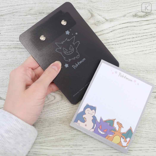 Japan Pokemon Notepad Memo with Binder - Charizard & Gengar & Snorlax : Sakura Black - 2
