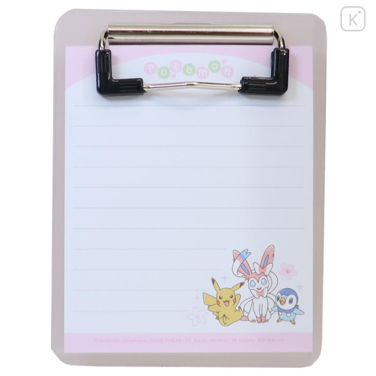 Japan Pokemon Notepad Memo with Binder - Pikachu & Piplup & Sylveon : Sakura White - 1
