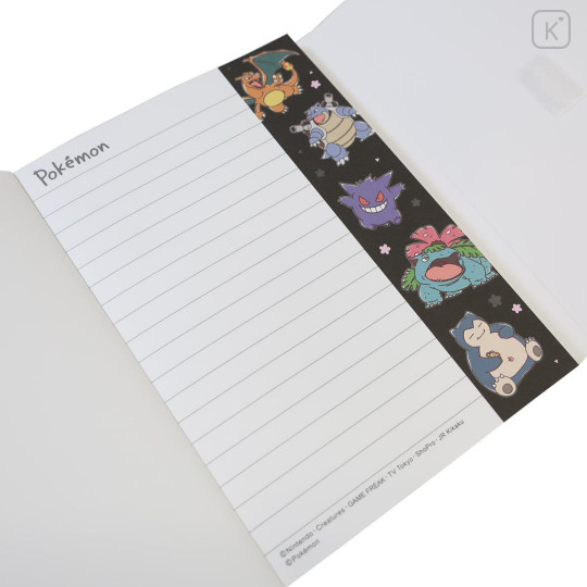 Japan Pokemon A6 Notepad - Charizard & Gengar & Snorlax : Sakura Black - 3