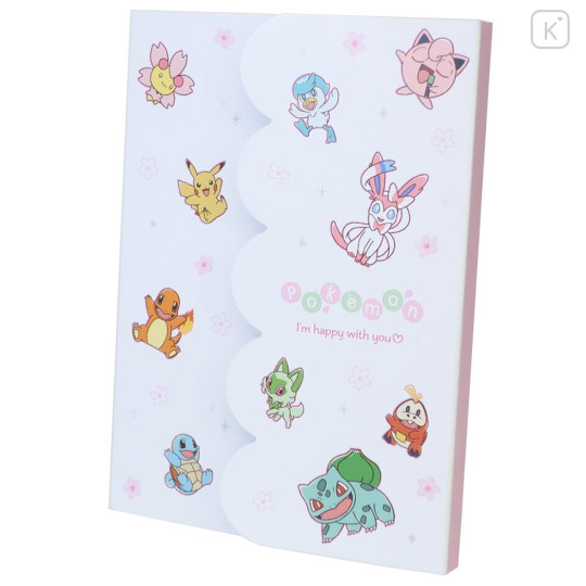 Japan Pokemon A6 Notepad - Pikachu & Piplup & Sylveon : Sakura White - 1