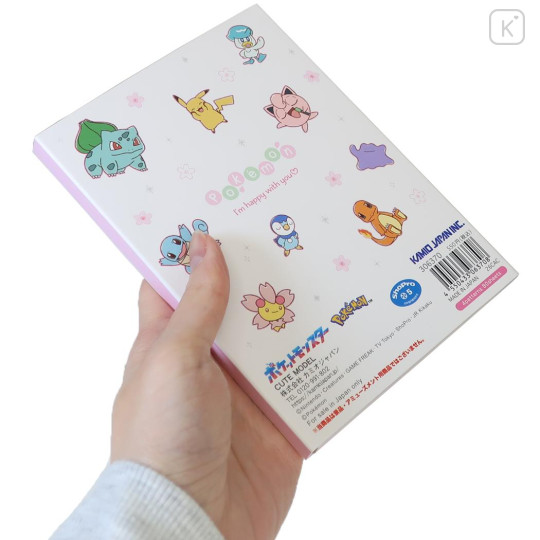 Japan Pokemon A6 Notepad - Pikachu & Piplup & Sylveon : Sakura White - 2