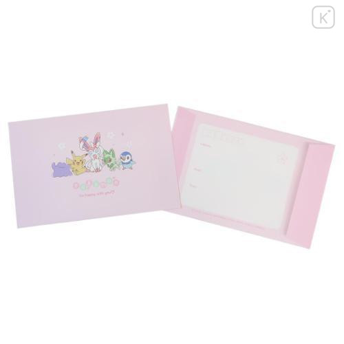 Japan Pokemon Volume Up Letter Envelope Set - Pikachu & Piplup & Sylveon : Sakura White - 4