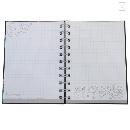 Japan Pokemon A6 Ring Notebook - Charizard & Gengar & Snorlax : Sakura Black - 3