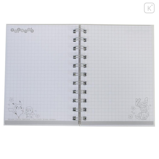 Japan Pokemon A6 Ring Notebook - Pikachu & Piplup & Sylveon : Sakura White - 3