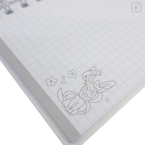 Japan Pokemon A6 Ring Notebook - Pikachu & Piplup & Sylveon : Sakura White - 4