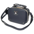 Japan Sanrio Faux Leather Shoulder Crossbody Bag - Kuromi : Black Gold - 1