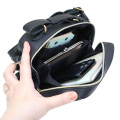 Japan Sanrio Faux Leather Shoulder Crossbody Bag - Kuromi : Black Gold - 3