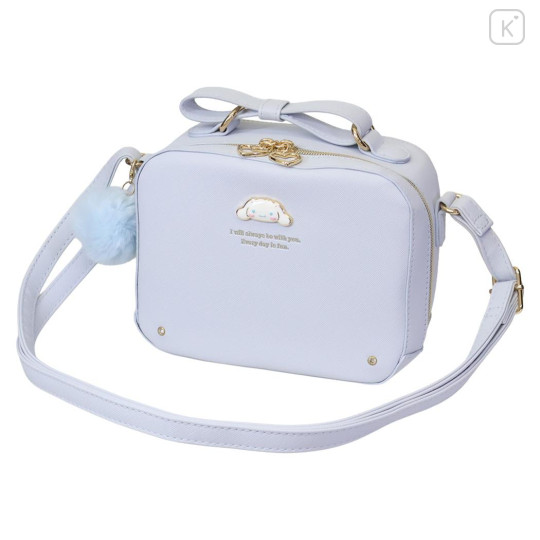 Japan Sanrio Faux Leather Shoulder Crossbody Bag - Cinnamoroll : Blue Gold - 1