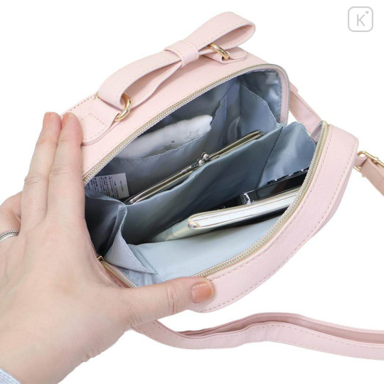 Japan Sanrio Faux Leather Shoulder Crossbody Bag - My Melody : Pink Gold - 3