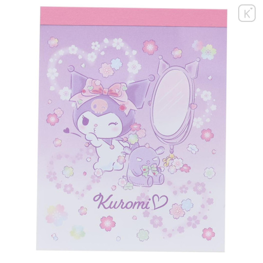Japan Sanrio Mini Notepad - Kuromi : Dream Flower - 1