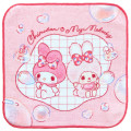 Japan Monchhichi × Sanrio Mini Towel Jacquard Handkerchief - Chimutan & My Melody : Bubble Pink - 1