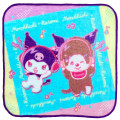 Japan Monchhichi × Sanrio Mini Towel Jacquard Handkerchief - Kuromi : Music - 1