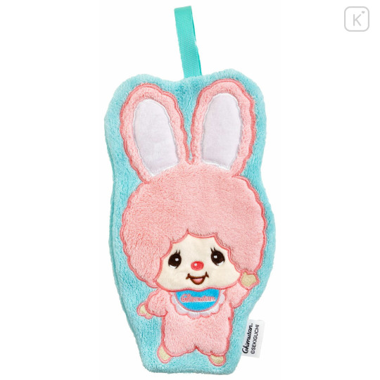 Japan Monchhichi Mofumofus Fluffy Mascot Hand Towel with Loop - Chimutan : Die-cut - 1